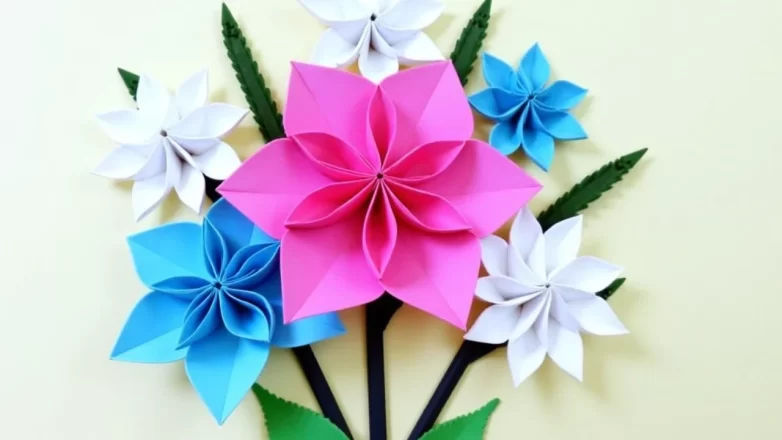 bunga dari kertas origami