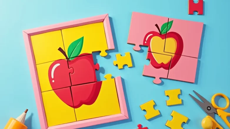 puzzle dari kardus bekas
